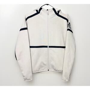 Adidas Z.N.E. Tech Jacket Women Medium Cream Beige Full Zip Hoodie Reversible